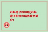 石斛孢子粉组培(石斛孢子粉组织培养技术简介)
