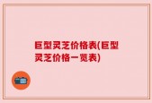 巨型灵芝价格表(巨型灵芝价格一览表)