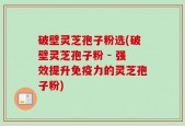 破壁灵芝孢子粉选(破壁灵芝孢子粉 - 强效提升免疫力的灵芝孢子粉)