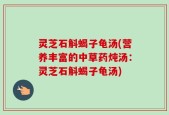 灵芝石斛蝎子龟汤(营养丰富的中草药炖汤：灵芝石斛蝎子龟汤)
