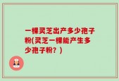 一棵灵芝出产多少孢子粉(灵芝一棵能产生多少孢子粉？)