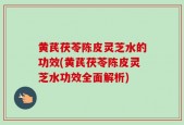 黄芪茯苓陈皮灵芝水的功效(黄芪茯苓陈皮灵芝水功效全面解析)