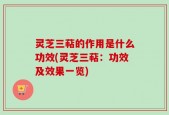 灵芝三萜的作用是什么功效(灵芝三萜：功效及效果一览)