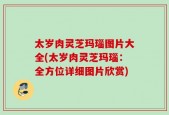 太岁肉灵芝玛瑙图片大全(太岁肉灵芝玛瑙：全方位详细图片欣赏)