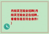 丹阳灵芝鞋业招聘(丹阳灵芝鞋业正在招聘，看看你是否符合条件！)