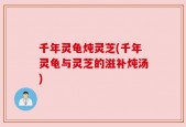 千年灵龟炖灵芝(千年灵龟与灵芝的滋补炖汤)