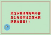 灵芝水鸭汤炖好喝不香怎么办如何让灵芝水鸭汤更加香美？)