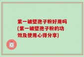 紫一破壁孢子粉好用吗(紫一破壁孢子粉的功效及使用心得分享)