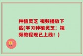 种植灵芝 视频播放下载(学习种植灵芝：视频教程现已上线！)