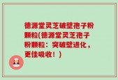 德源堂灵芝破壁孢子粉颗粒(德源堂灵芝孢子粉颗粒：突破壁进化，更佳吸收！)