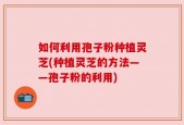 如何利用孢子粉种植灵芝(种植灵芝的方法——孢子粉的利用)