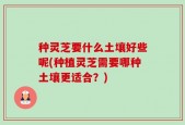 种灵芝要什么土壤好些呢(种植灵芝需要哪种土壤更适合？)