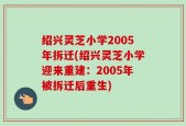 绍兴灵芝小学2005年拆迁(绍兴灵芝小学迎来重建：2005年被拆迁后重生)