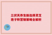 三伏天养生新选择灵芝孢子粉营销策略全解析