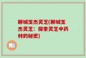 聊城玉杰灵芝(聊城玉杰灵芝：探索灵芝中药材的秘密)