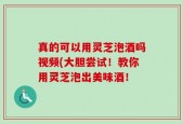真的可以用灵芝泡酒吗视频(大胆尝试！教你用灵芝泡出美味酒！
