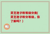 灵芝孢子粉等级分类(灵芝孢子粉分等级，你了解吗？)