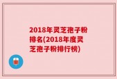 2018年灵芝孢子粉排名(2018年度灵芝孢子粉排行榜)