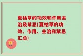 夏枯草的功效和作用主治及禁忌(夏枯草的功效、作用、主治和禁忌汇总)