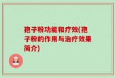 孢子粉功能和疗效(孢子粉的作用与治疗效果简介)
