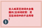 古人咏灵芝诗词大全集图片(古诗词欣赏：灵芝在诗词中的千古传奇)