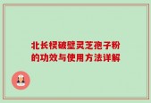 北长棂破壁灵芝孢子粉的功效与使用方法详解