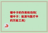 硼中子的作用和功效(硼中子：能源与医疗中的万能工具)