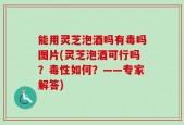 能用灵芝泡酒吗有毒吗图片(灵芝泡酒可行吗？毒性如何？——专家解答)
