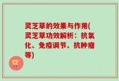 灵芝草的效果与作用(灵芝草功效解析：抗氧化、免疫调节、抗肿瘤等)