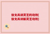 徐文兵讲灵芝的功效(徐文兵详解灵芝功效)