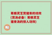 葛根灵芝煲猪骨的功效(煲汤必备！葛根灵芝猪骨汤的惊人功效)