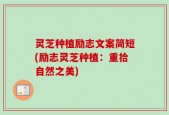 灵芝种植励志文案简短(励志灵芝种植：重拾自然之美)