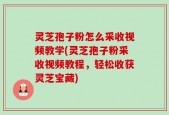 灵芝孢子粉怎么采收视频教学(灵芝孢子粉采收视频教程，轻松收获灵芝宝藏)