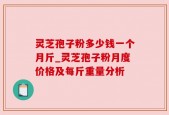 灵芝孢子粉多少钱一个月斤_灵芝孢子粉月度价格及每斤重量分析