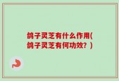 鸽子灵芝有什么作用(鸽子灵芝有何功效？)