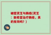 破壁灵芝与肠癌(灵芝：新希望治疗肠癌，真的有效吗？)