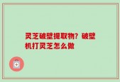 灵芝破壁提取物？破壁机打灵芝怎么做