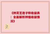 《种灵芝孢子粉收益表：全面解析种植收益情况》