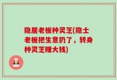 隐居老板种灵芝(隐士老板把生意扔了，转身种灵芝赚大钱)