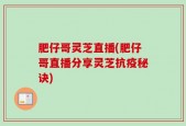 肥仔哥灵芝直播(肥仔哥直播分享灵芝抗疫秘诀)
