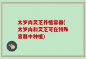 太岁肉灵芝养植容器(太岁肉和灵芝可在特殊容器中种植)