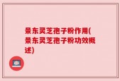 景东灵芝孢子粉作用(景东灵芝孢子粉功效概述)