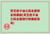 灵芝孢子油三萜含量排名榜最新(灵芝孢子油三萜含量排行榜最新发布)