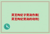 灵芝枸杞子煲汤作用(灵芝枸杞煲汤的功效)