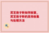 灵芝孢子粉如何收榘_灵芝孢子粉的高效收集与处理方法