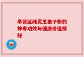 奉贤区纯灵芝孢子粉的神奇功效与健康价值探秘