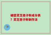 破壁灵芝孢子粉成分表？灵芝孢子粉制作法