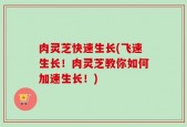 肉灵芝快速生长(飞速生长！肉灵芝教你如何加速生长！)