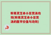 粉葛灵芝赤小豆煲汤功效(粉葛灵芝赤小豆煲汤的医学价值与功效)