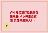 卢小开灵芝打脸视频在线观看(卢小开亲自实测 灵芝效果惊人！)